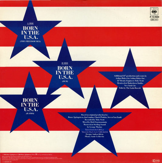Bruce Springsteen : Born In The U.S.A. (12", Maxi, Sun)