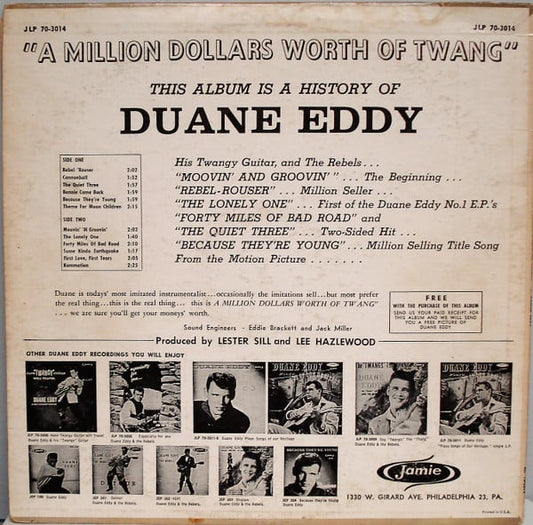 Duane Eddy His "Twangy" Guitar & The Rebels* : $1,000,000.00 Worth Of Twang (LP, Album, Mono, Pri)