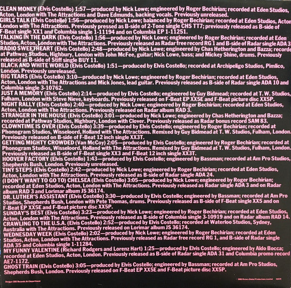 Elvis Costello : Taking Liberties (LP, Comp, Ter)