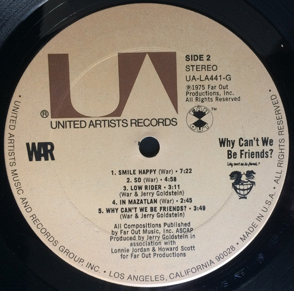 War : Why Can't We Be Friends? (LP, Album, Ter)