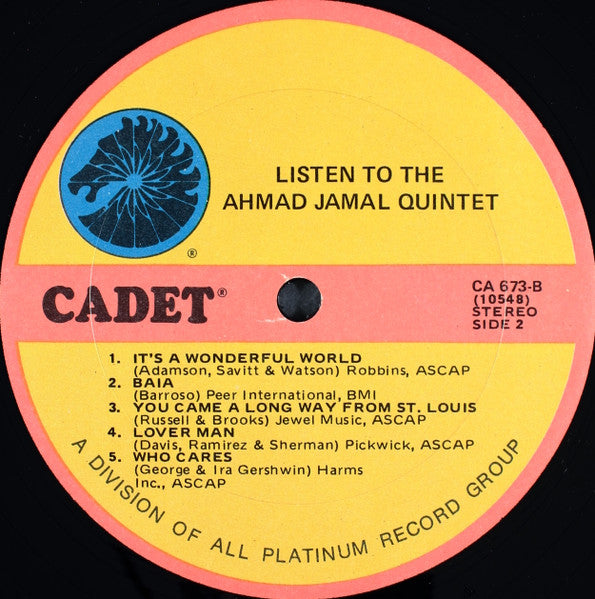 The Ahmad Jamal Quintet : Listen (LP, Album, RE)