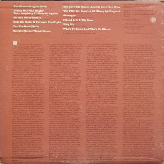 Kris Kristofferson : Songs Of Kristofferson (LP, Album, Comp, Ter)