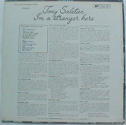 Tony Saletan : I'm A Stranger Here (LP, Album, RE)