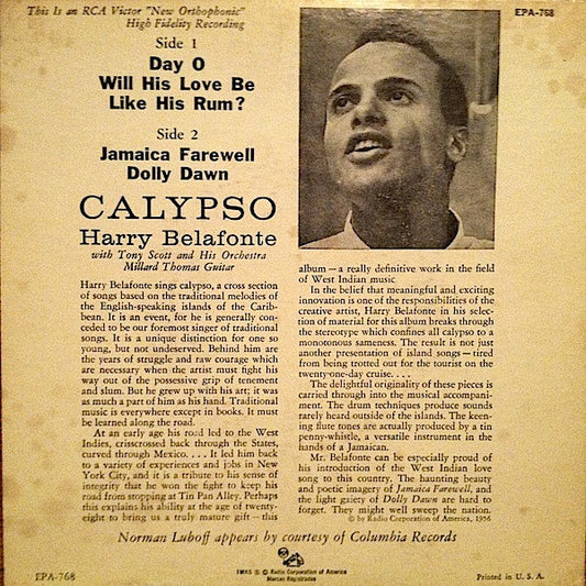 Harry Belafonte : Calypso (7", EP)