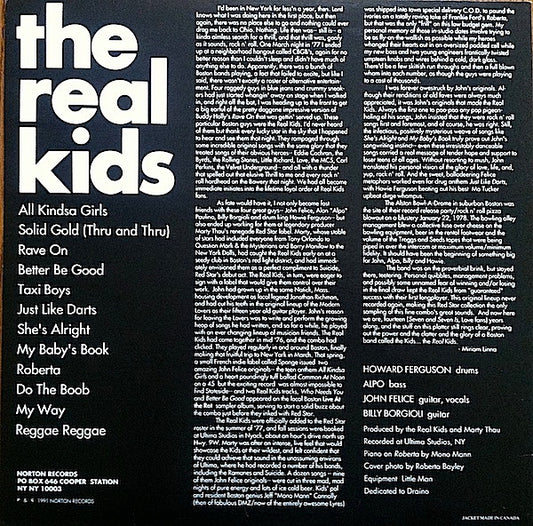 The Real Kids : The Real Kids (LP, Album, RE)