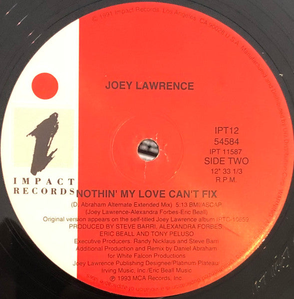 Joey Lawrence : Nothin' My Love Can't Fix (12")