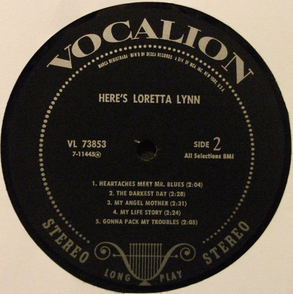 Loretta Lynn : Here's Loretta Lynn (LP, Comp, Pin)