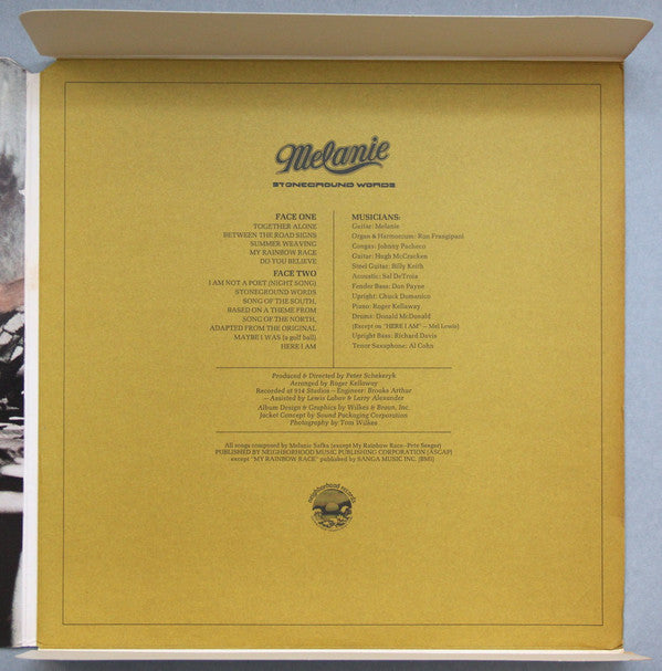 Melanie (2) : Stoneground Words (LP, Album, Scr)