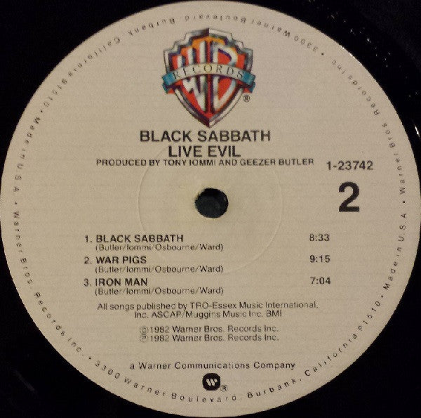 Black Sabbath : Live Evil (2xLP, Album, Win)