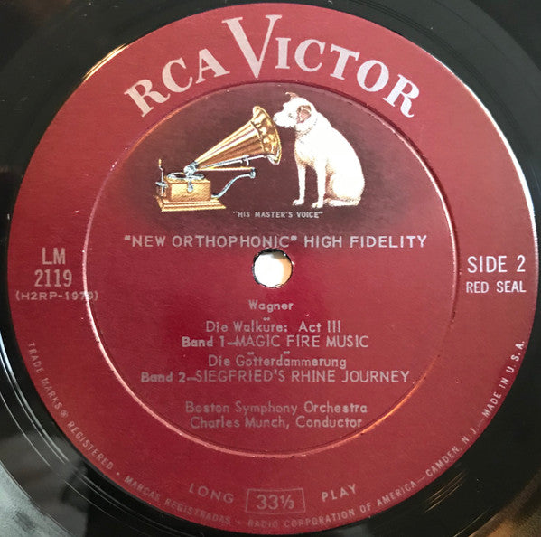 Munch* Conducts Wagner*, Boston Symphony Orchestra : Tannhäuser: Overture / Venusberg Music - Die Götterdämmerung: Siegfried's Rhine Journey - Die Walküre: Magic Fire Music (LP, Mono)
