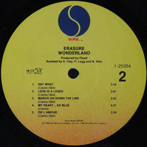 Erasure : Wonderland (LP, Album, Spe)