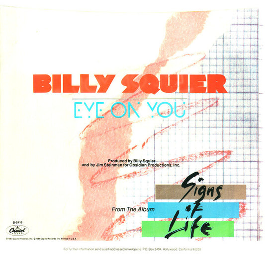 Billy Squier : Eye On You (7", Single)