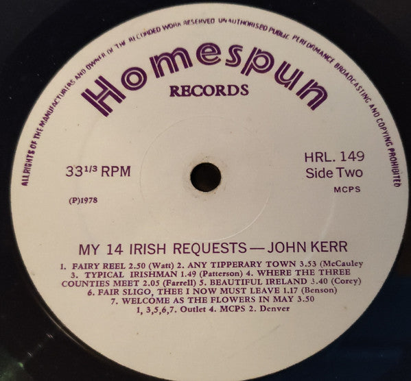 John Kerr (2) : My 14 Irish Requests (LP, Album)