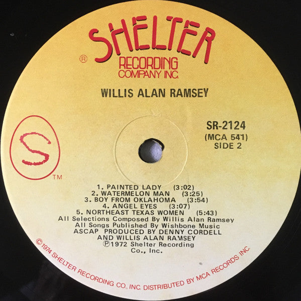 Willis Alan Ramsey : Willis Alan Ramsey (LP, Album, RE, Glo)