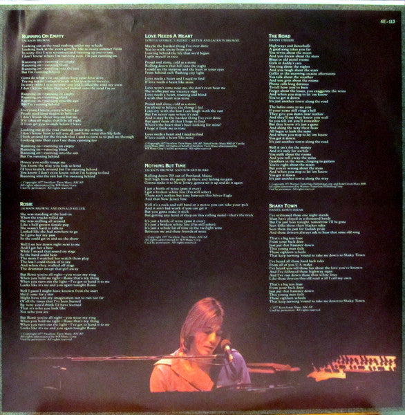 Jackson Browne : Running On Empty (LP, Album, Club, RE, Pit)