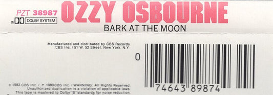 Ozzy Osbourne : Bark At The Moon (Cass, Album, Dol)