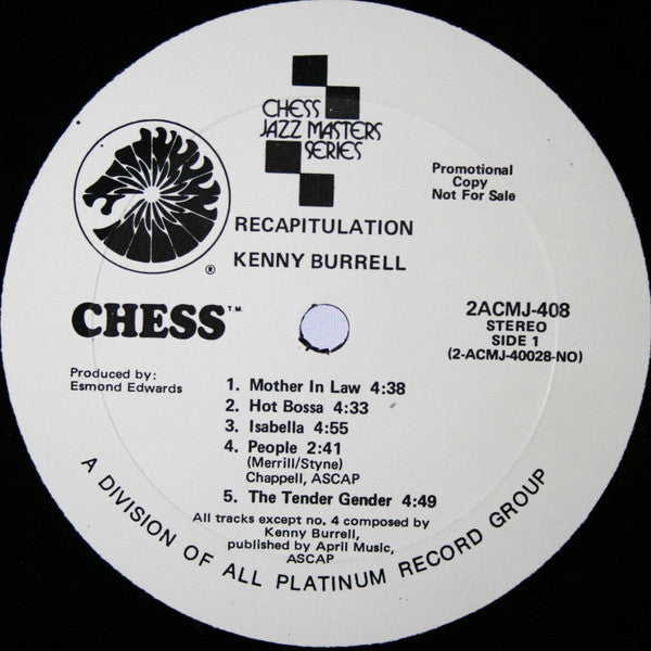 Kenny Burrell : Recapitulation (2xLP, Comp, Promo)