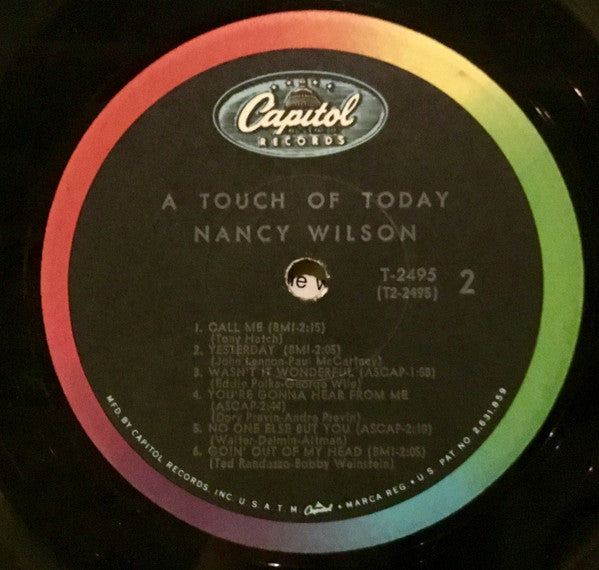 Nancy Wilson : A Touch Of Today (LP, Album, Mono, Scr)
