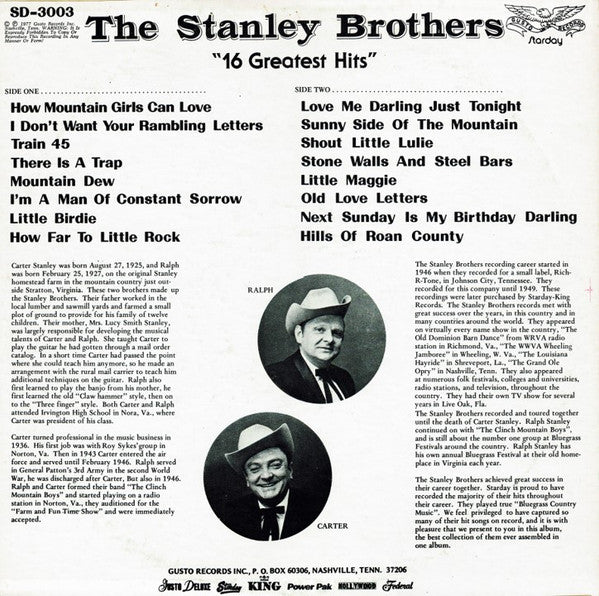 Stanley Brothers* : 16 Greatest Hits (LP, Comp, Hor)