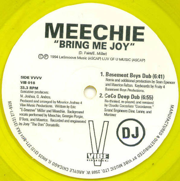 Meechie : Bring Me Joy (2x12", Ltd, Promo, Yel)