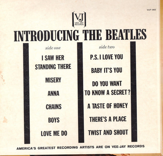 The Beatles : Introducing... The Beatles (Englands No.1 Vocal Group) (LP, Album, Unofficial)