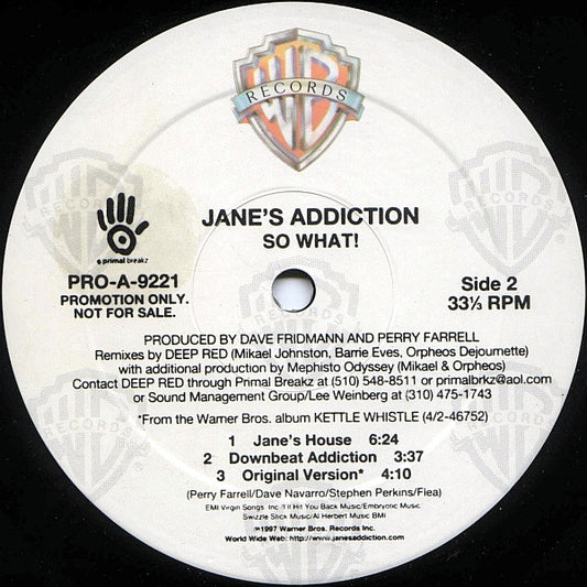 Jane's Addiction : So What! (12", Promo)