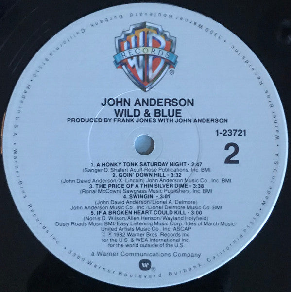 John Anderson (3) : Wild & Blue (LP, Album, Win)