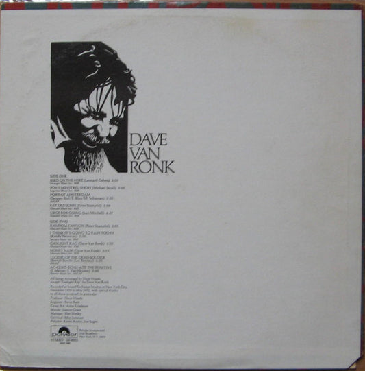 Dave Van Ronk : Van Ronk (LP, Album, Pit)