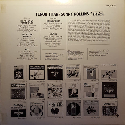 Sonny Rollins : Tenor Titan (LP, Comp)