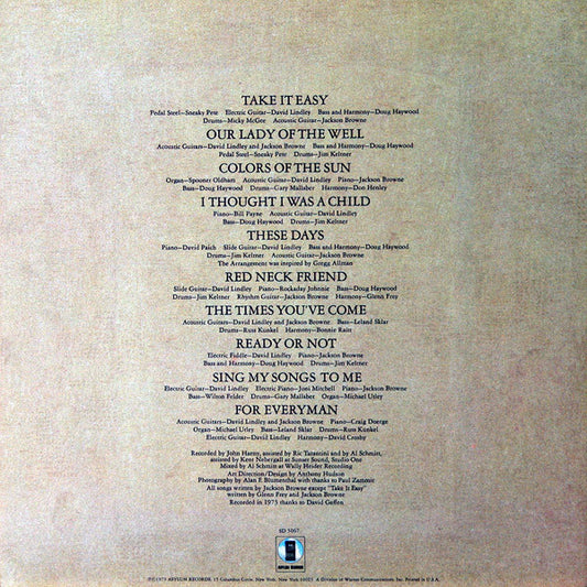 Jackson Browne : For Everyman (LP, Album, San)