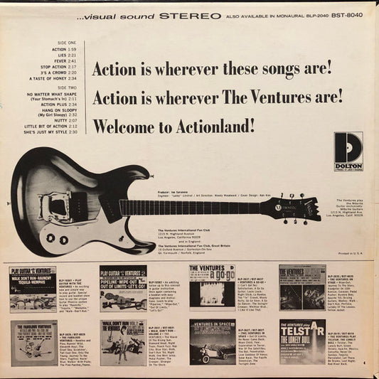 The Ventures : Where The Action Is (LP, Album, RP, Ind)