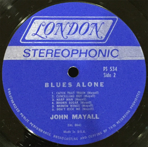 John Mayall : The Blues Alone (LP, Album, Ter)