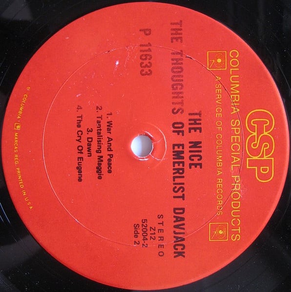 The Nice : The Thoughts Of Emerlist Davjack (LP, Album, RE, Ter)