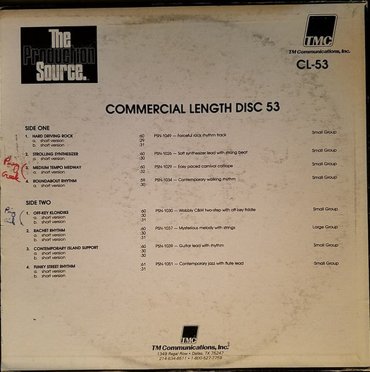 Unknown Artist : The Production Source. Commercial Length Disc 53 (LP)