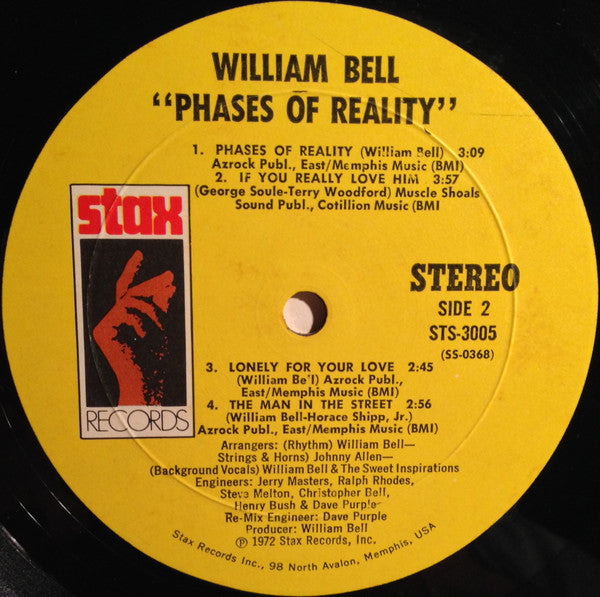 William Bell : Phases Of Reality (LP, Album, Mon)