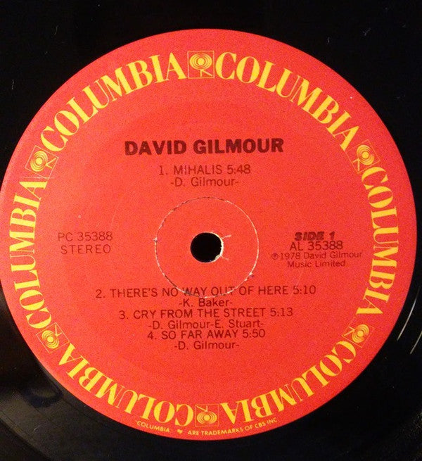 David Gilmour : David Gilmour (LP, Album, RP, Gat)