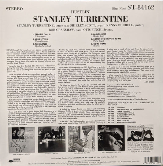 Stanley Turrentine : Hustlin' (LP, Album, RE, 180)