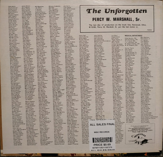 Percy W. Marshall, Sr. : The Unforgotten (LP, Album)