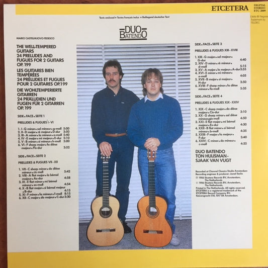 Castelnuovo-Tedesco*, Duo Batendo : The Well-tempered Guitars - 24 Preludes & Fugues Op.199 (LP, Album, Gat)