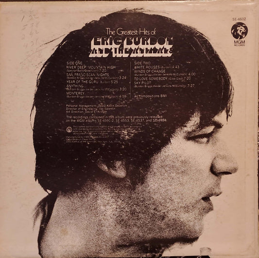 Eric Burdon And The Animals* : The Greatest Hits Of Eric Burdon And The Animals (LP, Comp, RE, MGM)