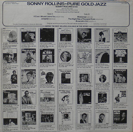 Sonny Rollins : Pure Gold Jazz (LP, Album, RE)
