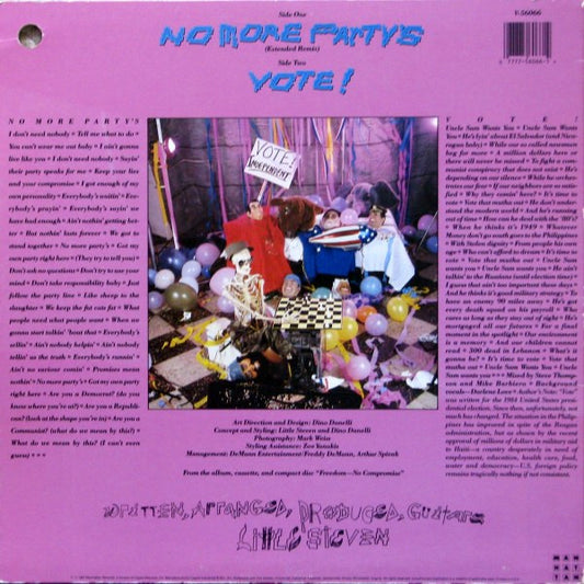Little Steven : No More Party's (12", Single)