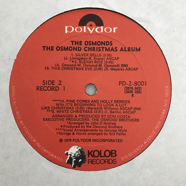 The Osmonds : Christmas Album (2xLP, Album, All)