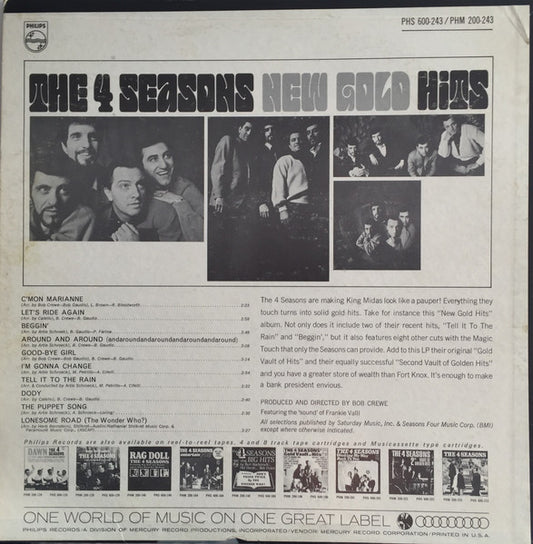 The 4 Seasons* : New Gold Hits (LP, Album)