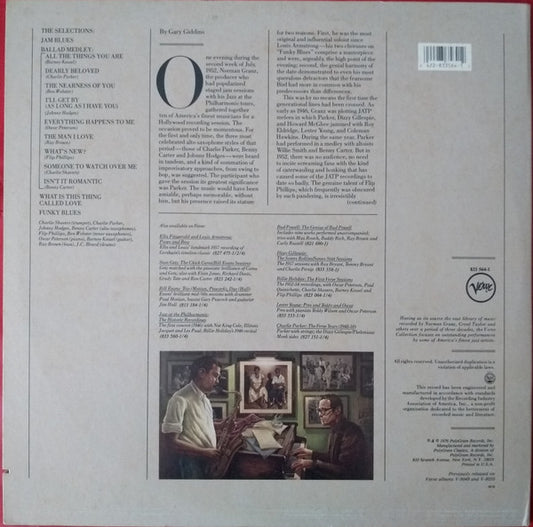 Charlie Parker With Benny Carter, Johnny Hodges, Ben Webster & Oscar Peterson : The Charlie Parker Sides - Norman Granz Jam Session (2xLP, Comp, RE)