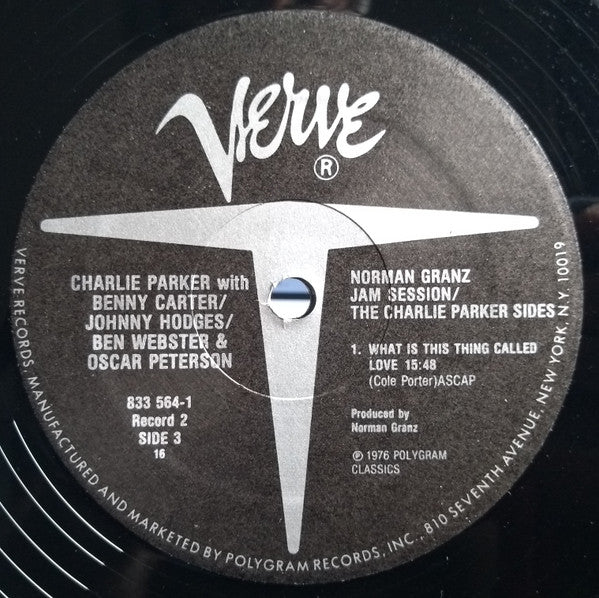 Charlie Parker With Benny Carter, Johnny Hodges, Ben Webster & Oscar Peterson : The Charlie Parker Sides - Norman Granz Jam Session (2xLP, Comp, RE)