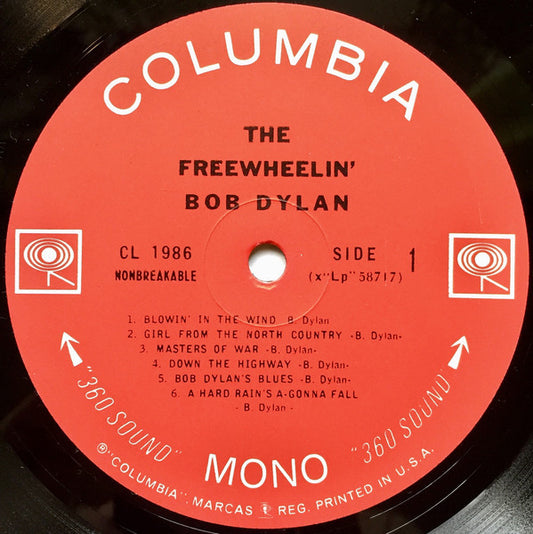Bob Dylan : The Freewheelin' Bob Dylan (LP, Album, Mono, RE, RP, 360)