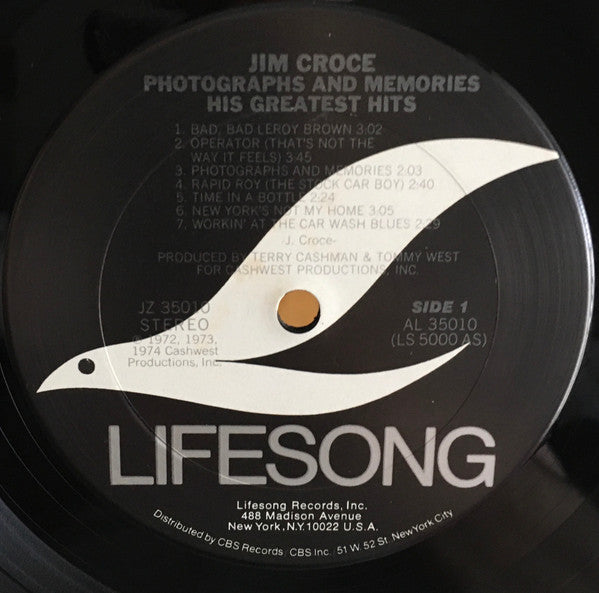 Jim Croce : Photographs & Memories: His Greatest Hits (LP, Comp, RE, San)