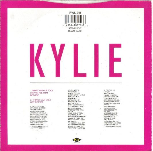 Kylie Minogue : What Kind Of Fool (7", Single)
