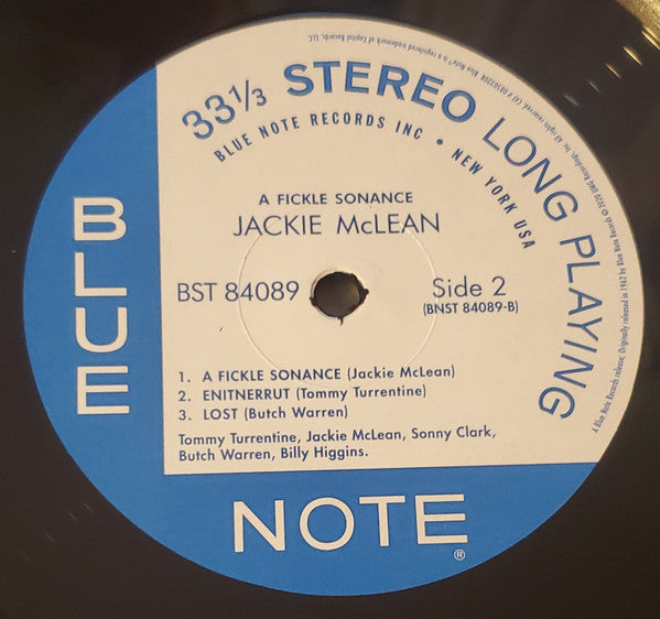 Jackie McLean : A Fickle Sonance (LP, Album, RE, 180)